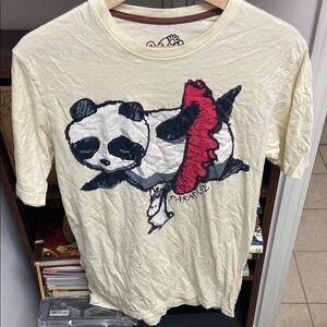Paradisa Panda Graphic T-Shirt - Cream and Red